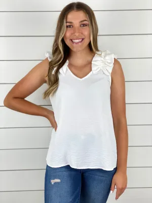All the Frills Tank Top - White