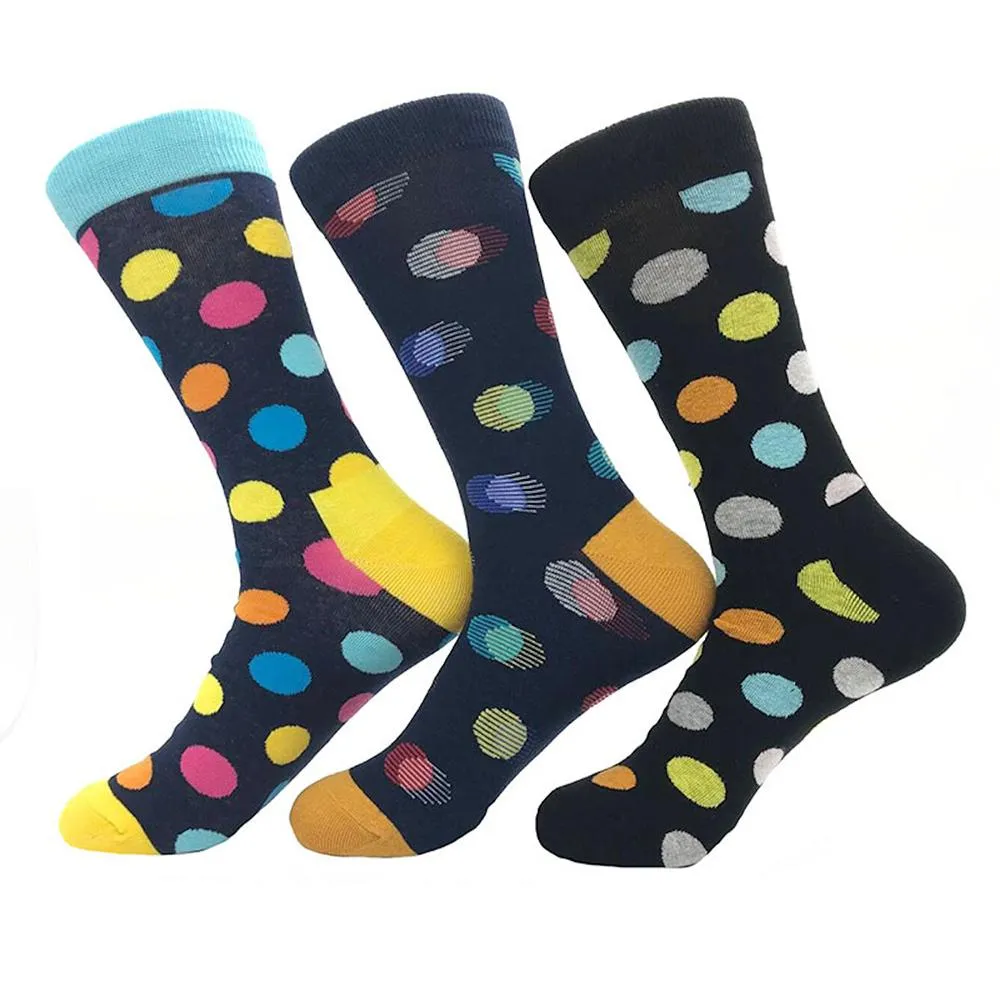Amedeo Exclusive Men's Ball Printed 3pk Assorted Bundle Soft Colorful Socks