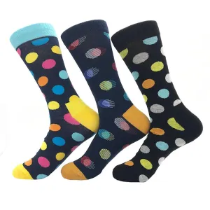 Amedeo Exclusive Men's Ball Printed 3pk Assorted Bundle Soft Colorful Socks