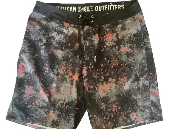 American Eagle Men's Splatter Print Board Shorts Large