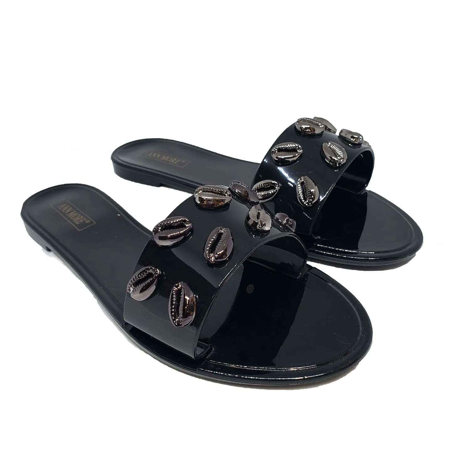 Ann More Bradenton Jelly Sandals Sea Shell Flip Flop Flats