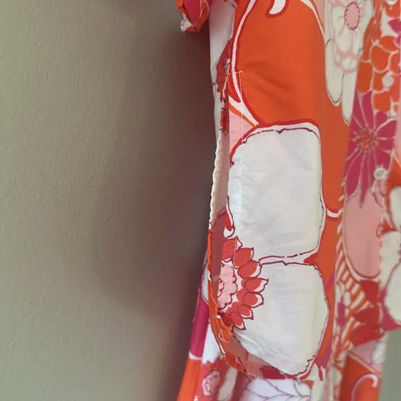 Annie Selke x Pine Cone Hill Far Out Floral Tangerine Womens Pajamas Size XS