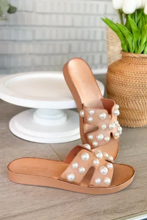 Antelope Alex Taupe Leather Pearl Sandal