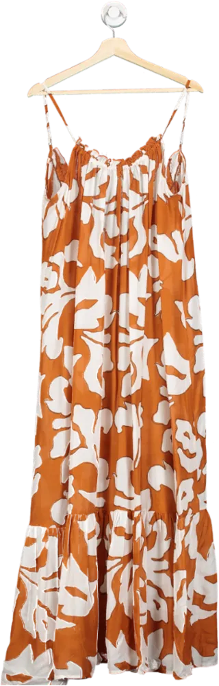 Anthropologie Orange The Malika Cover-up Maxi Dress UK Size 12