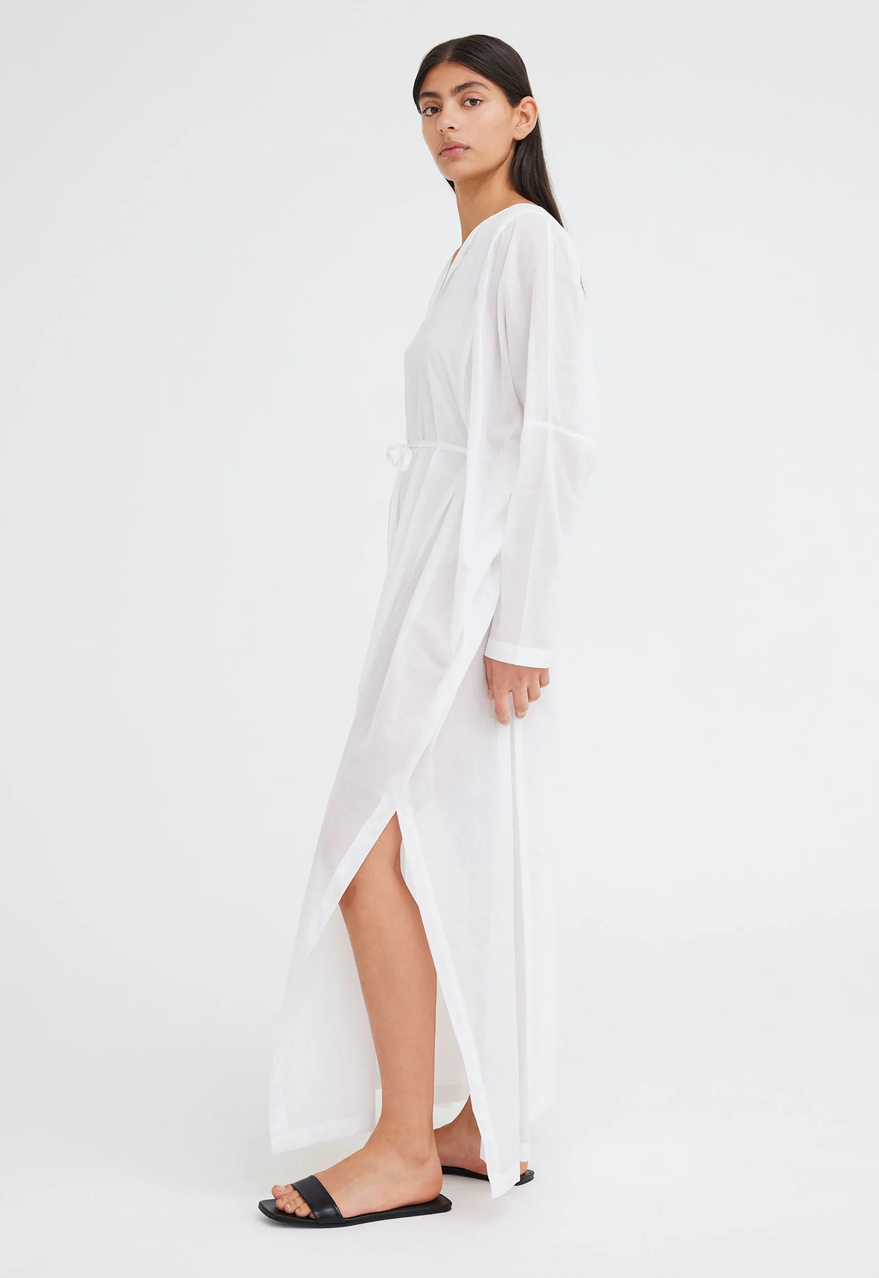 Arc Cotton Dress - White