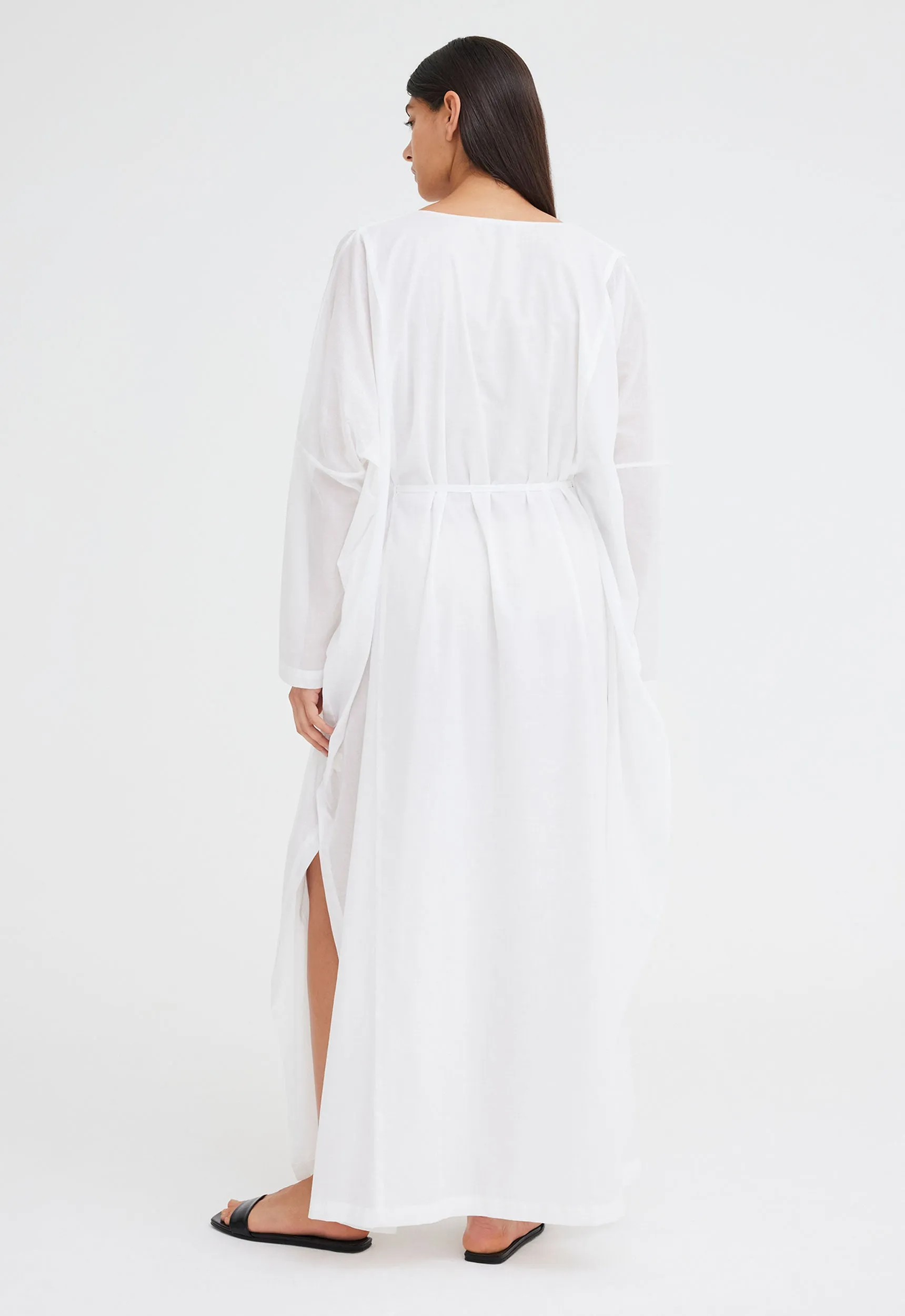 Arc Cotton Dress - White