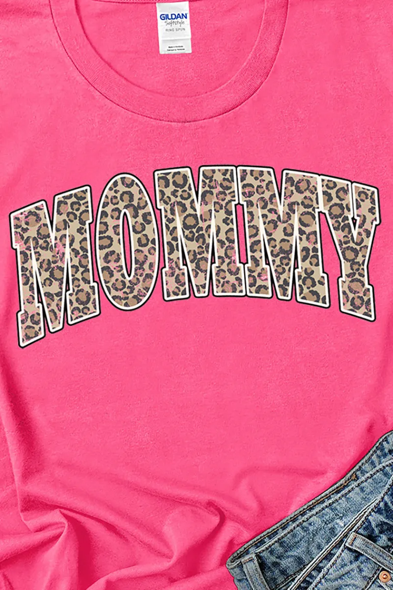 Arched Mommy Leopard Dri-Power 50/50 Tee