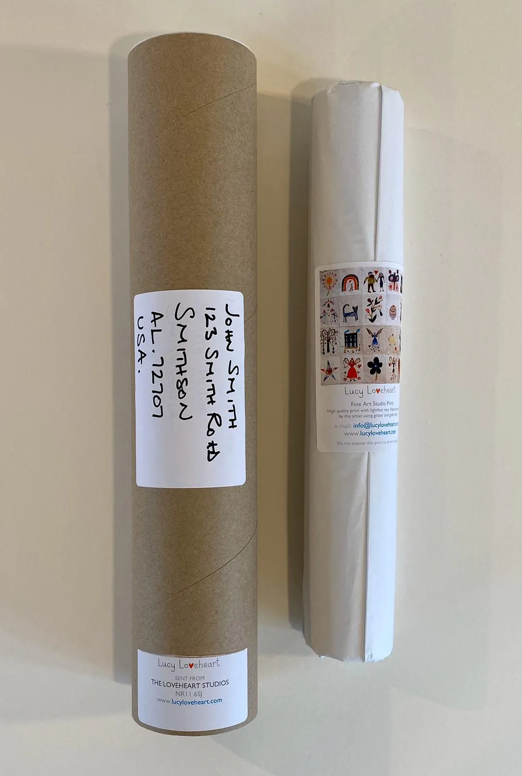 Art Print in a Tube | Party Panel | Lucy Loveheart