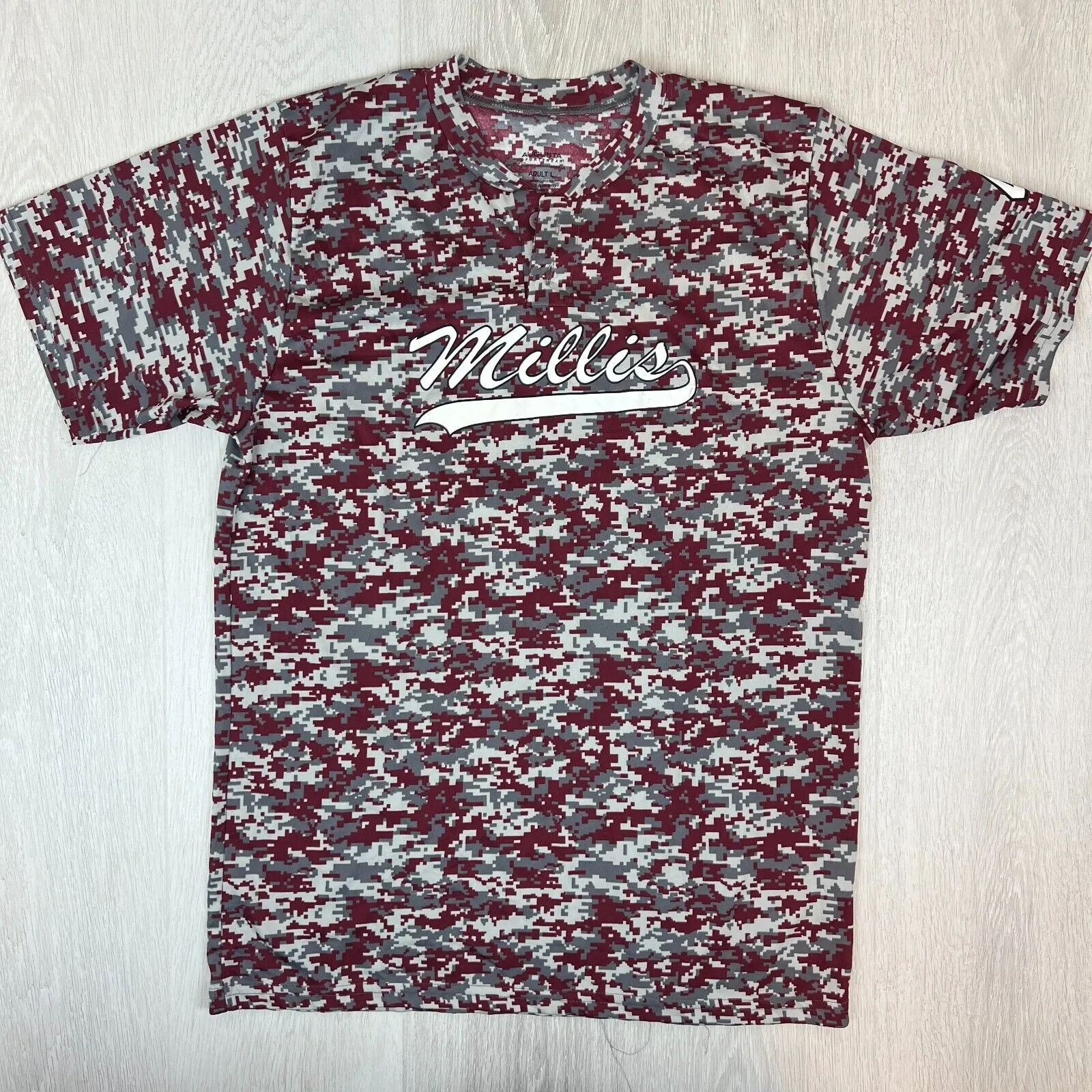 Augusta Sportswear Mens Red Camo Performance Shirt Size Large