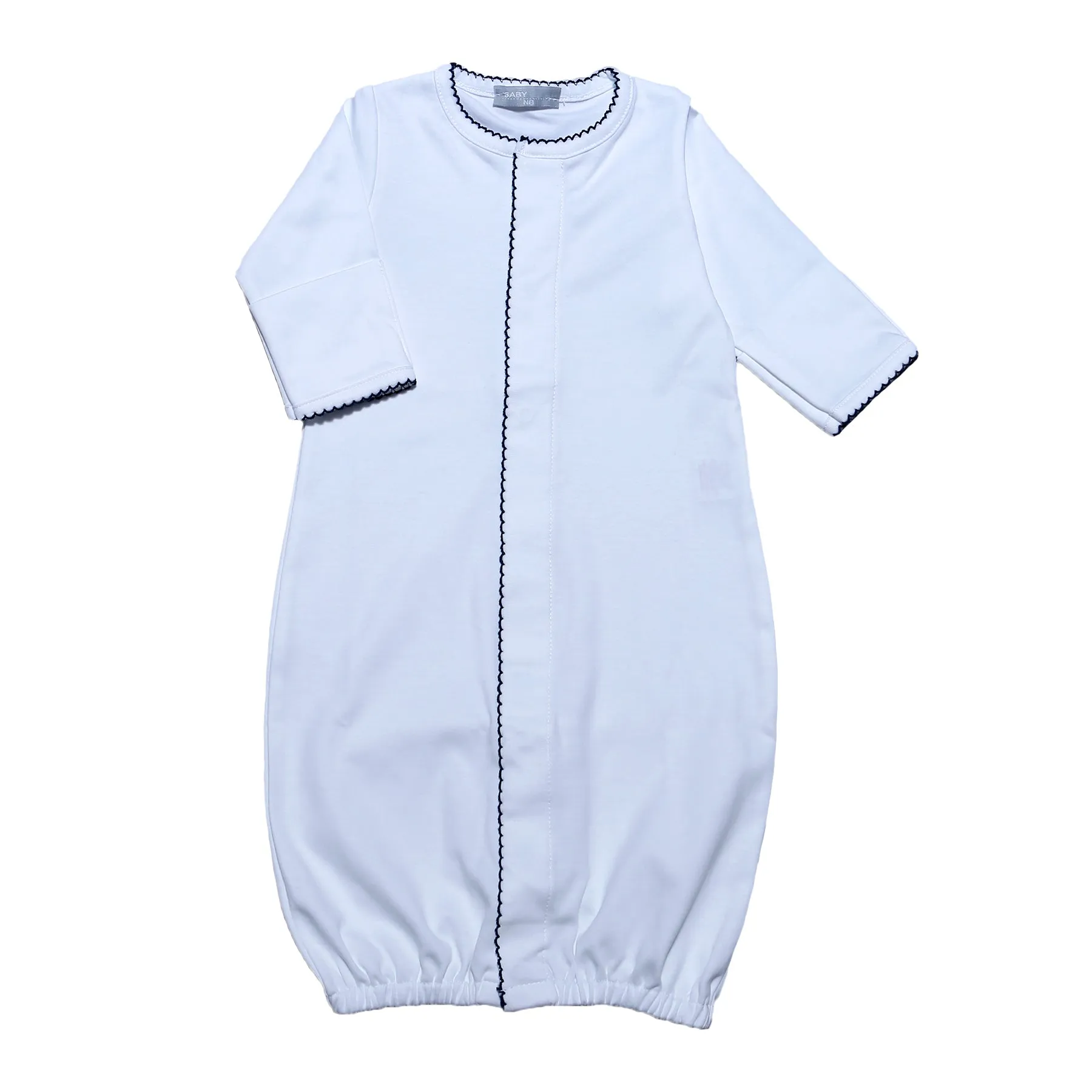 Baby Loren Pima Converter - White w/ Navy Trim