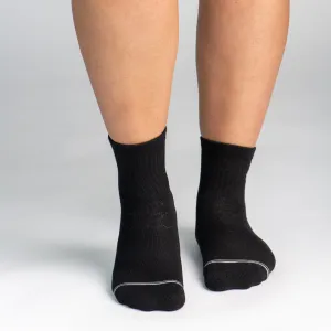 Bamboo Socks | Uptown Quarter Crew | Black