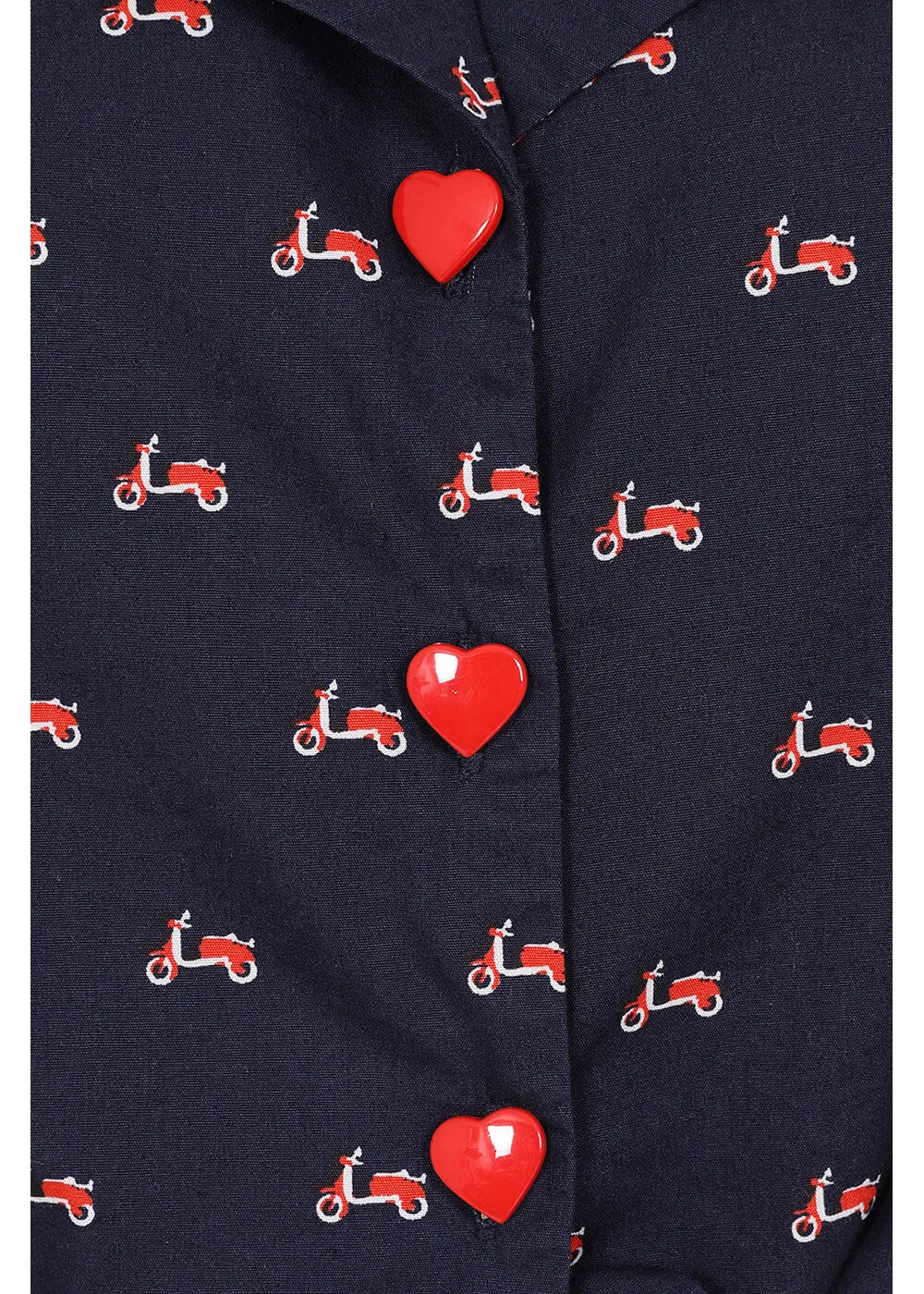 Banned Sandy Vespa 60's Blouse Navy Blue