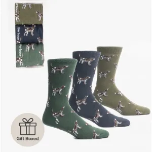 Barbour POINTER DOG Mens Socks Gift Set Multi