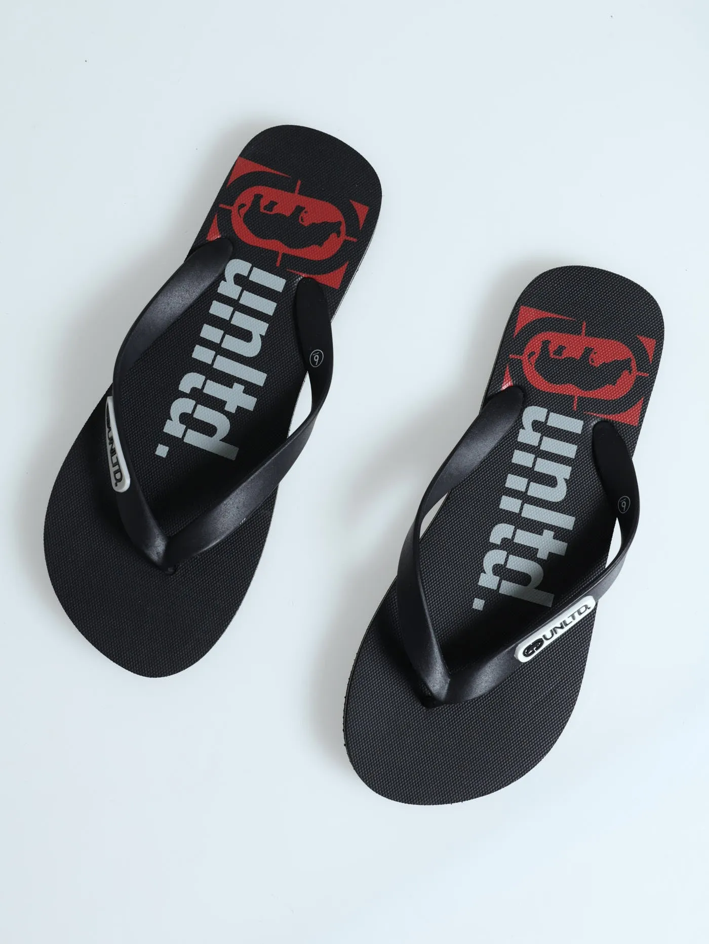 Basic Branded Flip Flop Thong Sandal - Black