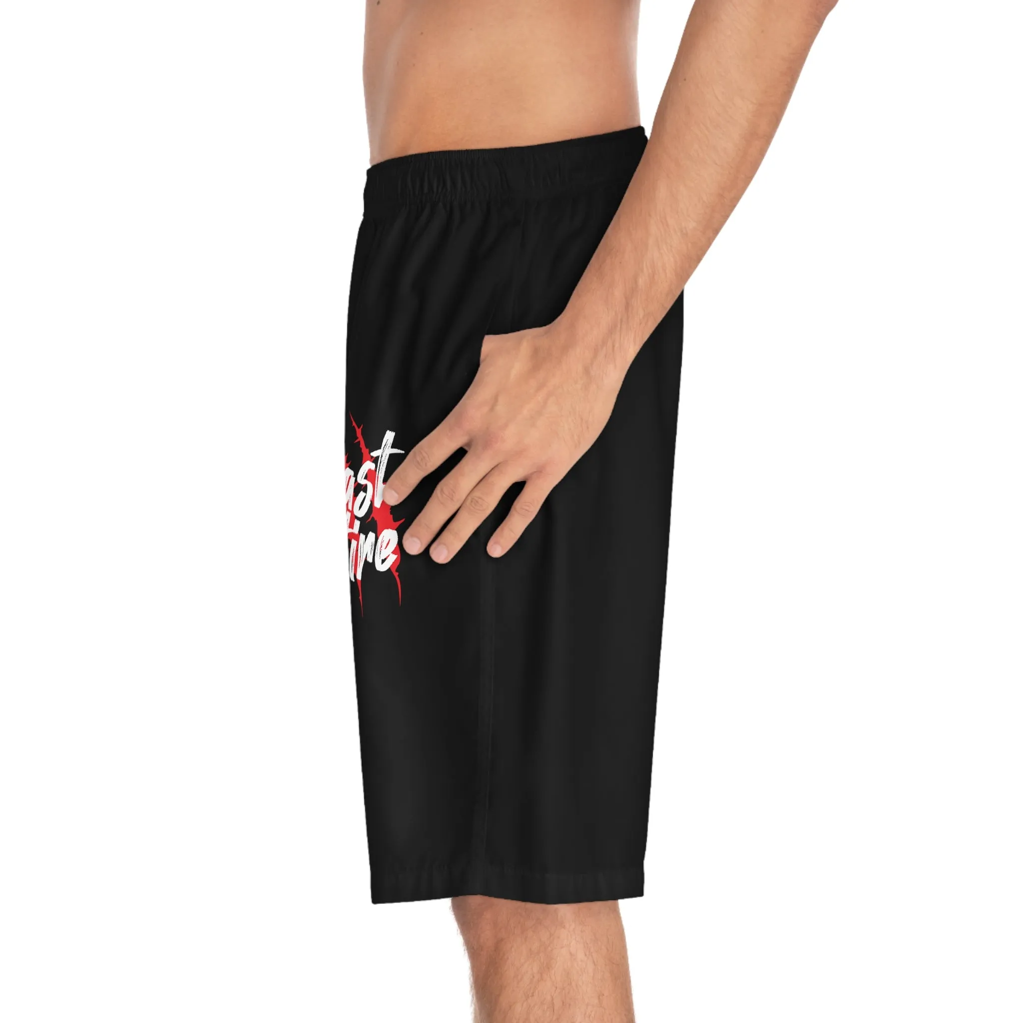 Beast Attire Men's Black Board Shorts (AOP)