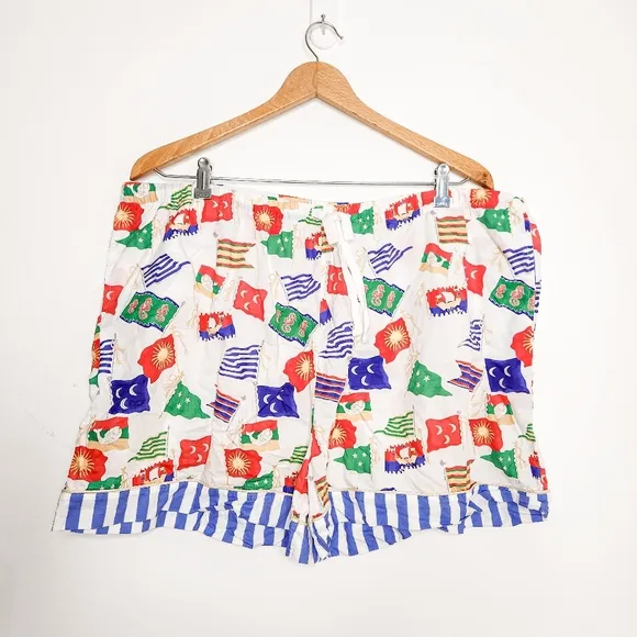 Bed Head Nautical Flags Short Sleeve Organic Woven Cotton Poplin PJ Set Size 2X