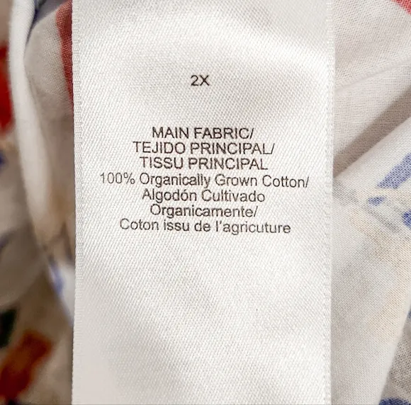 Bed Head Nautical Flags Short Sleeve Organic Woven Cotton Poplin PJ Set Size 2X