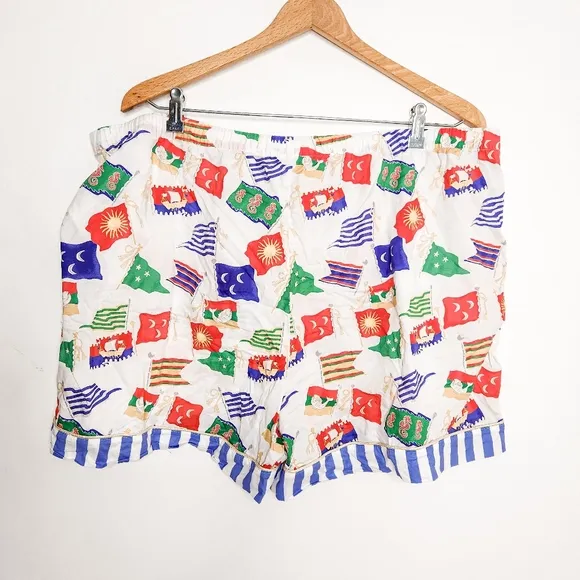 Bed Head Nautical Flags Short Sleeve Organic Woven Cotton Poplin PJ Set Size 2X