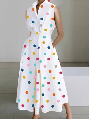 BerryBetty - Effortless Charm Polka Dot Slip Maxi Dress