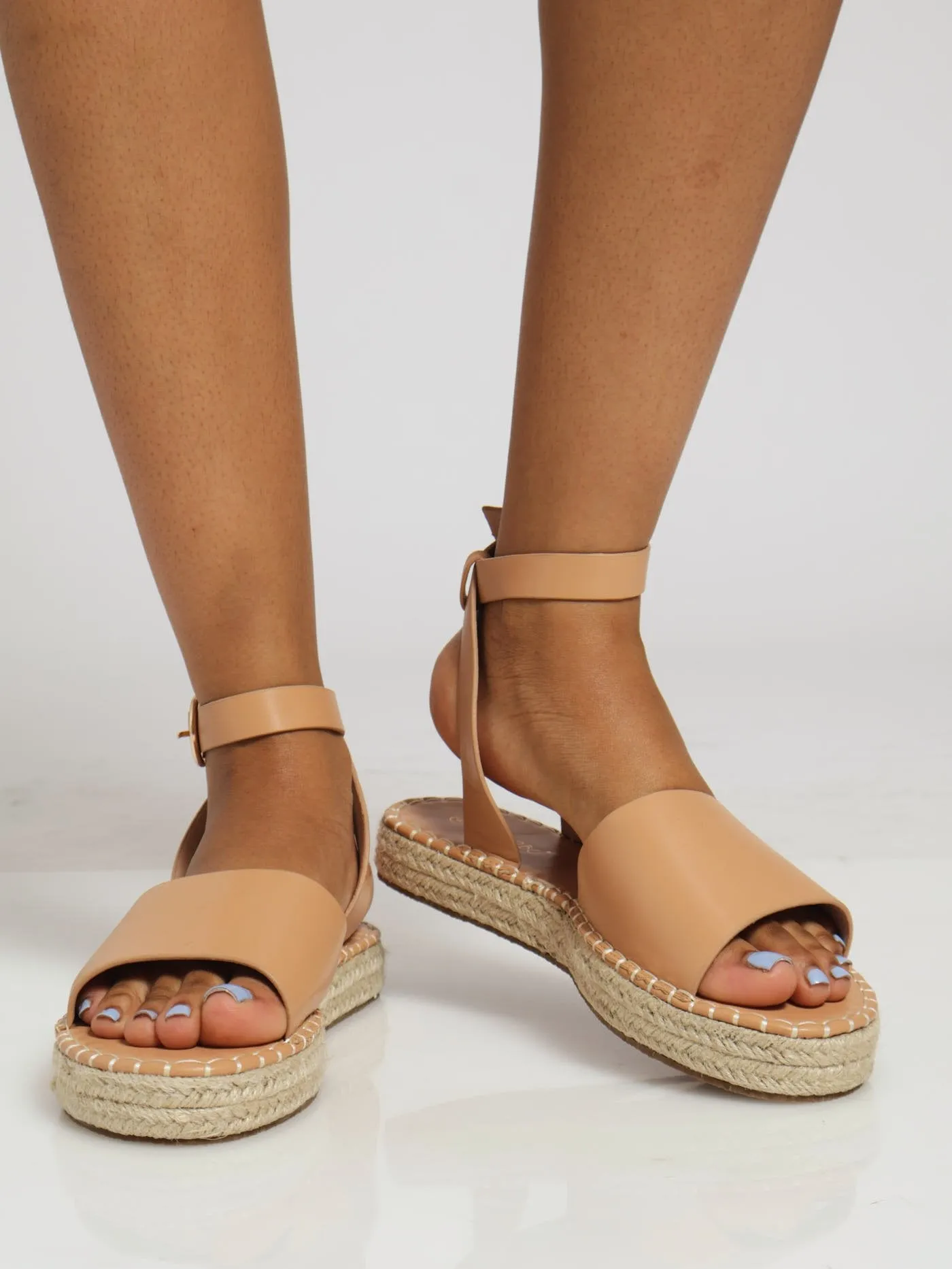 Big Buckle Platform Edpadrille - Taupe