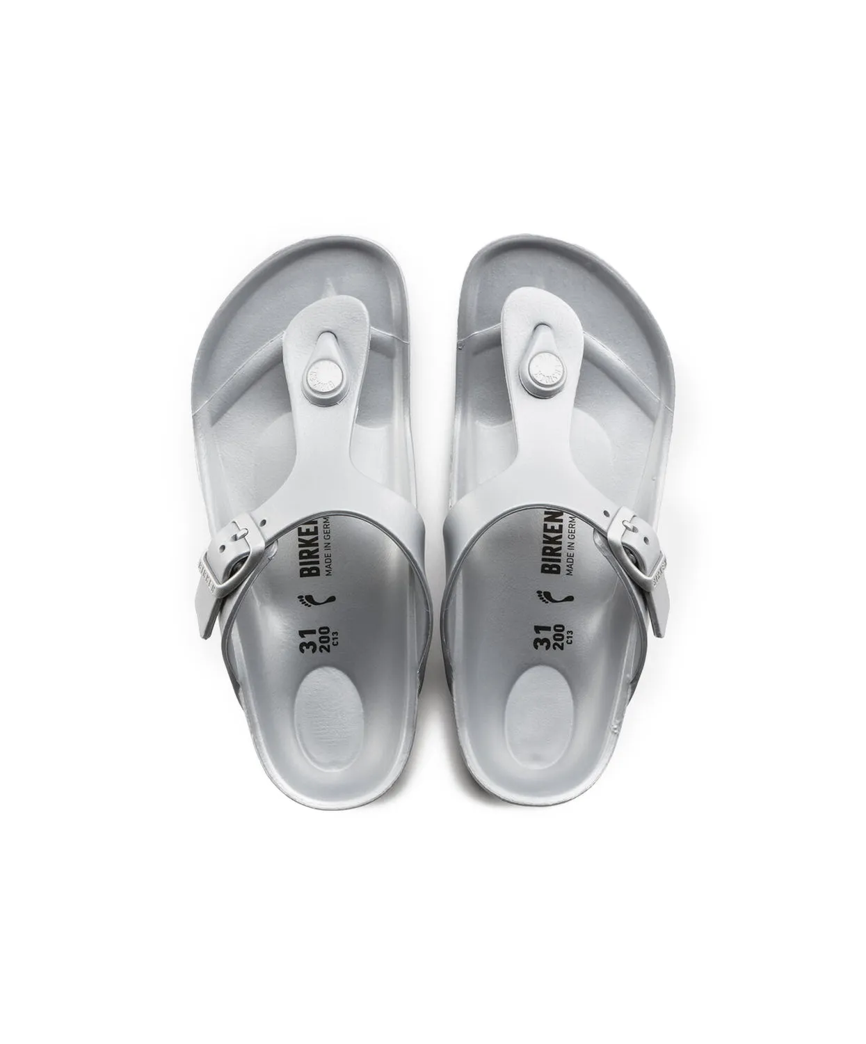 Birkenstock Kids Gizeh EVA Metallic Silver Sandals