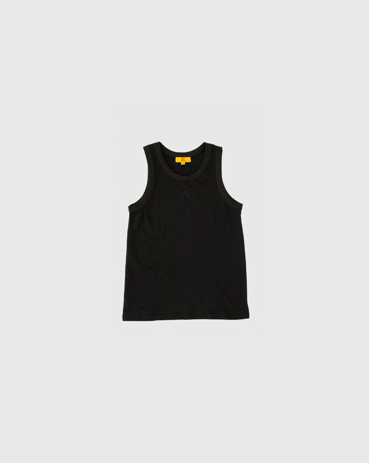 Black Cotton Mesh Singlet
