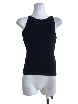 Black Plain Sleeveless Tank Top OSN