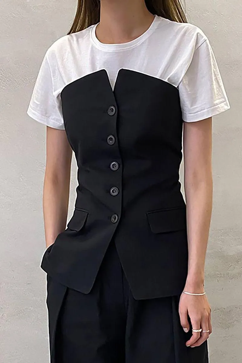 Black Sleeveless long Vest