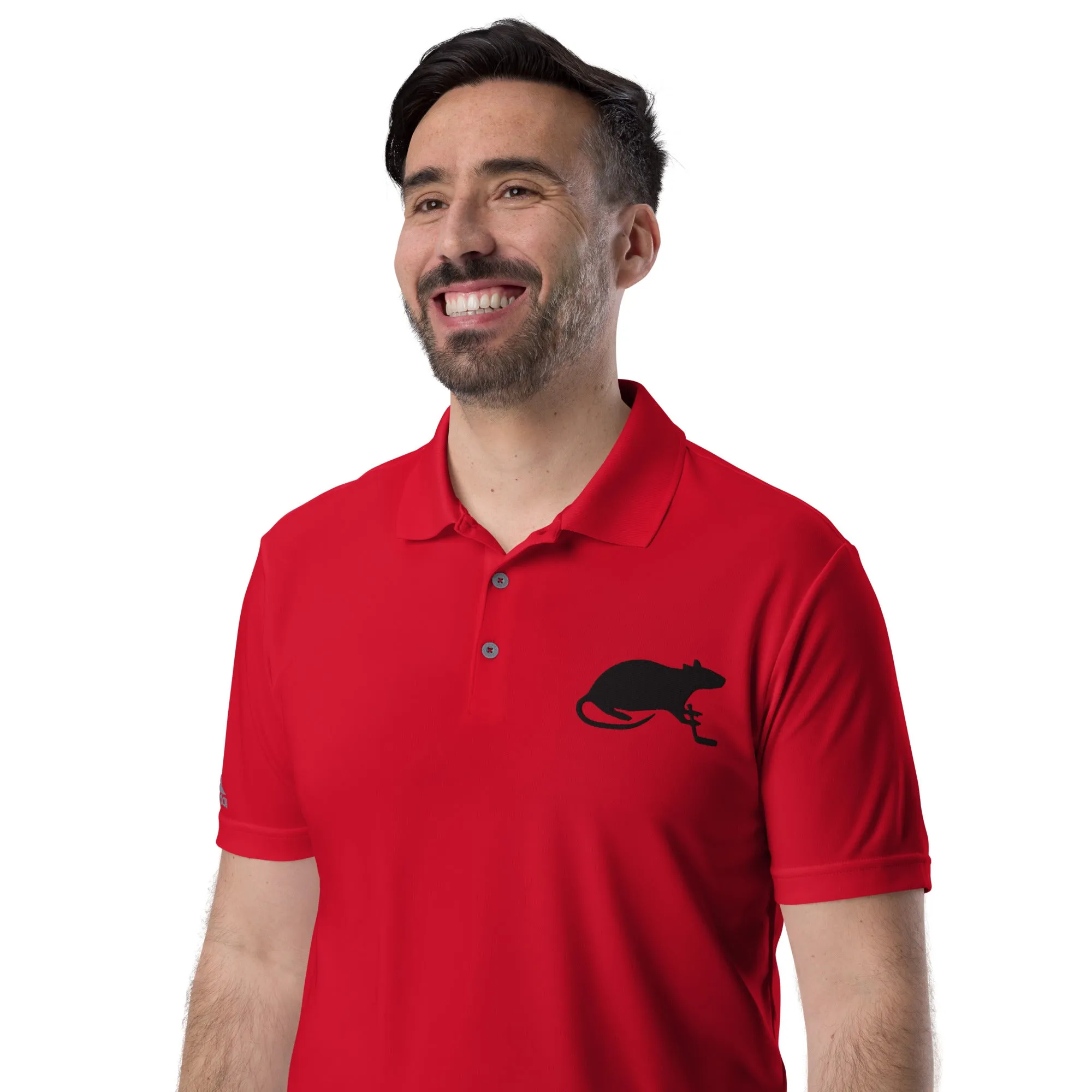 Black Stick and Rat River Rat adidas performance polo shirt