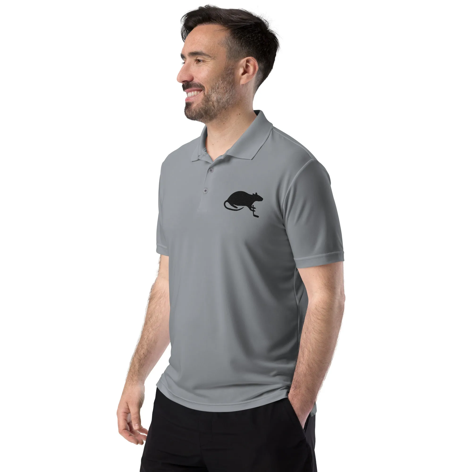 Black Stick and Rat River Rat adidas performance polo shirt