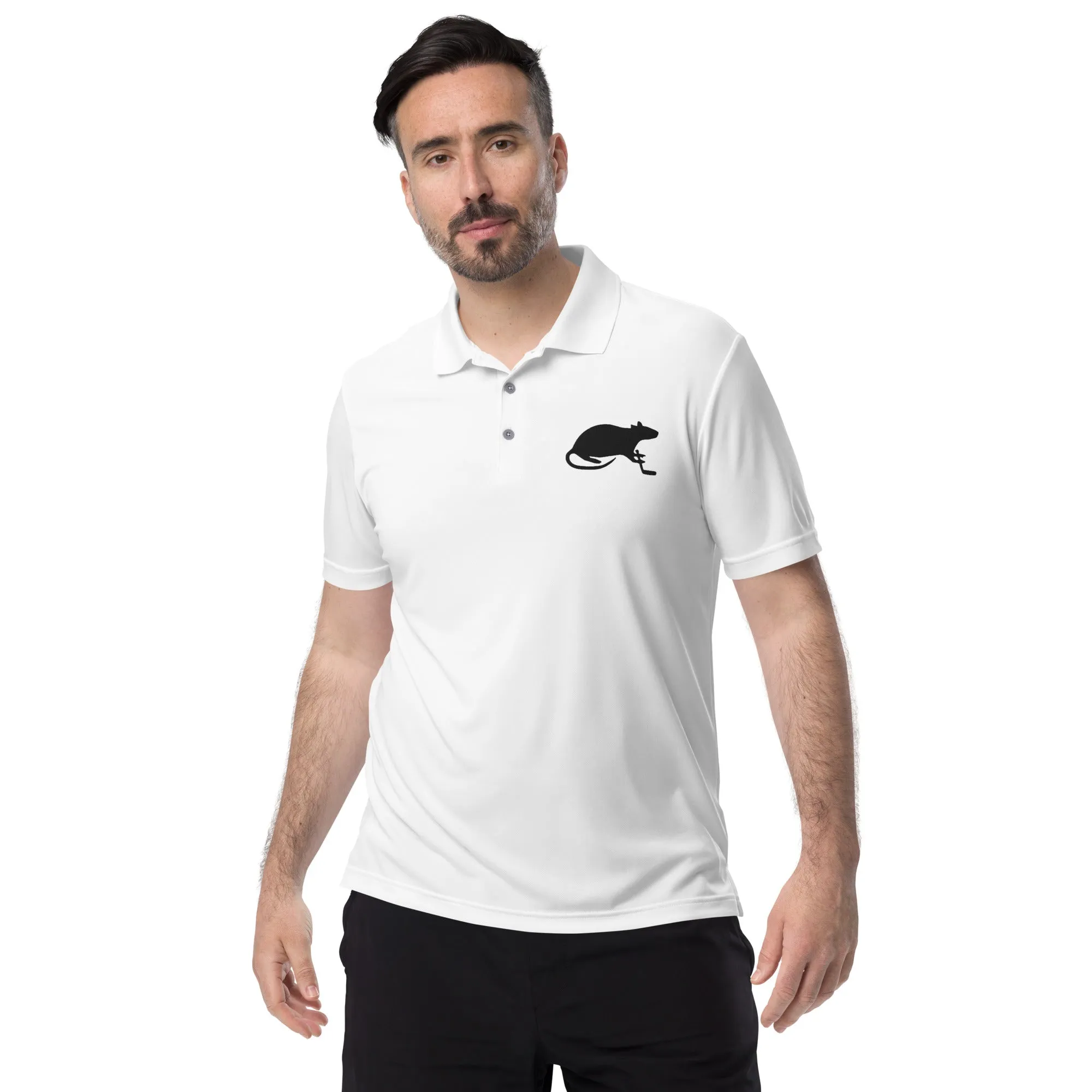 Black Stick and Rat River Rat adidas performance polo shirt
