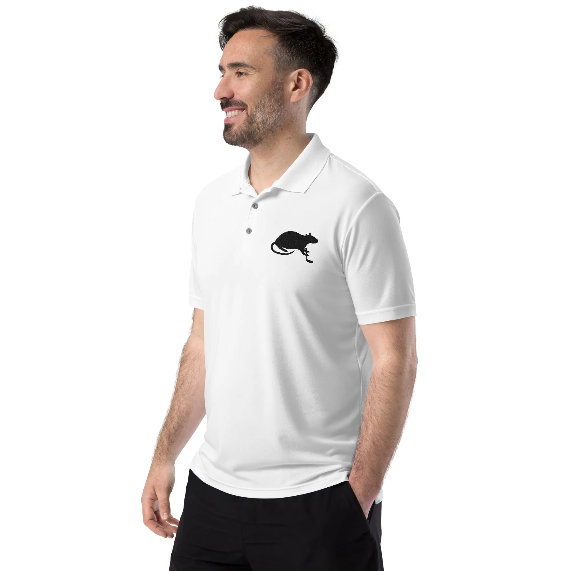 Black Stick and Rat River Rat adidas performance polo shirt