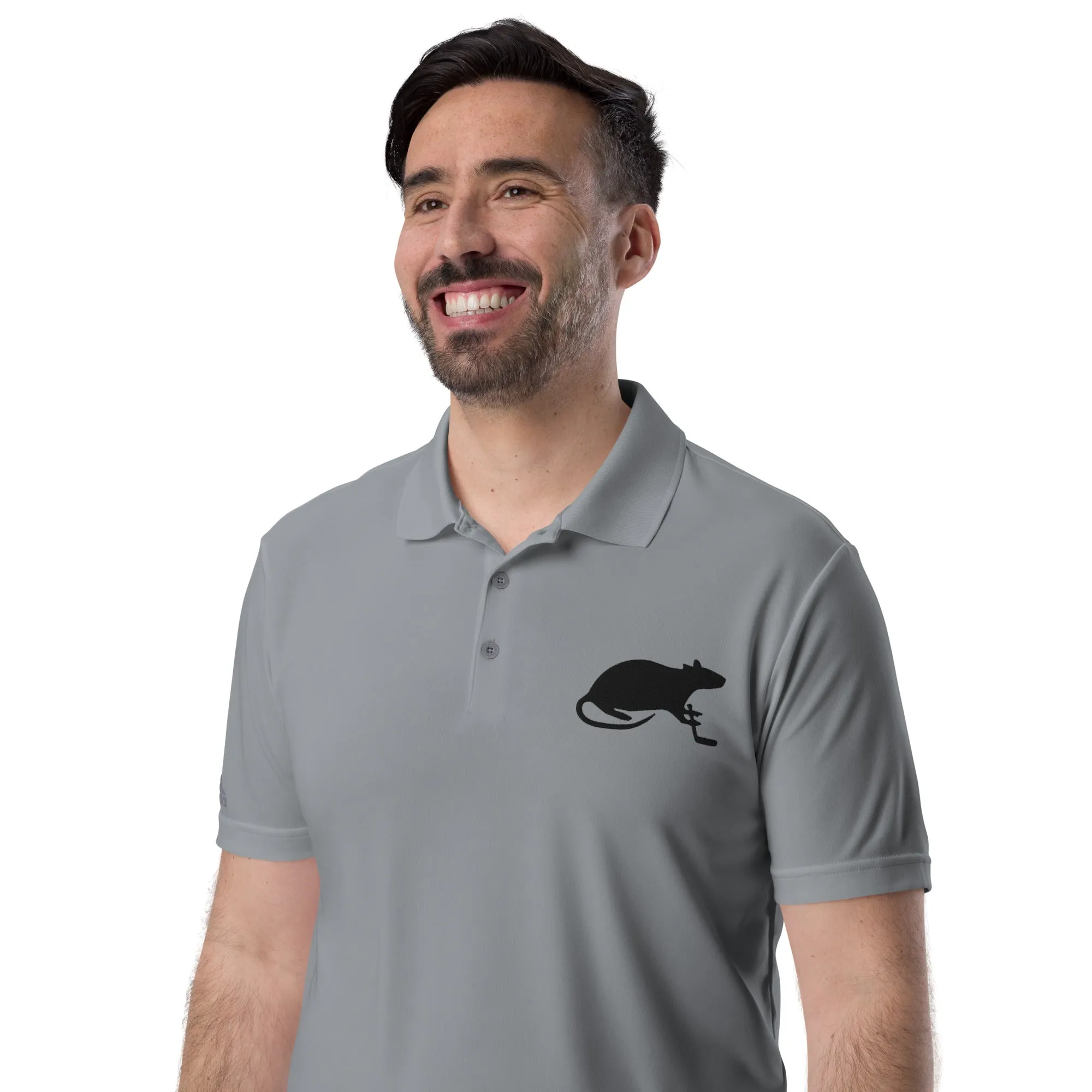 Black Stick and Rat River Rat adidas performance polo shirt