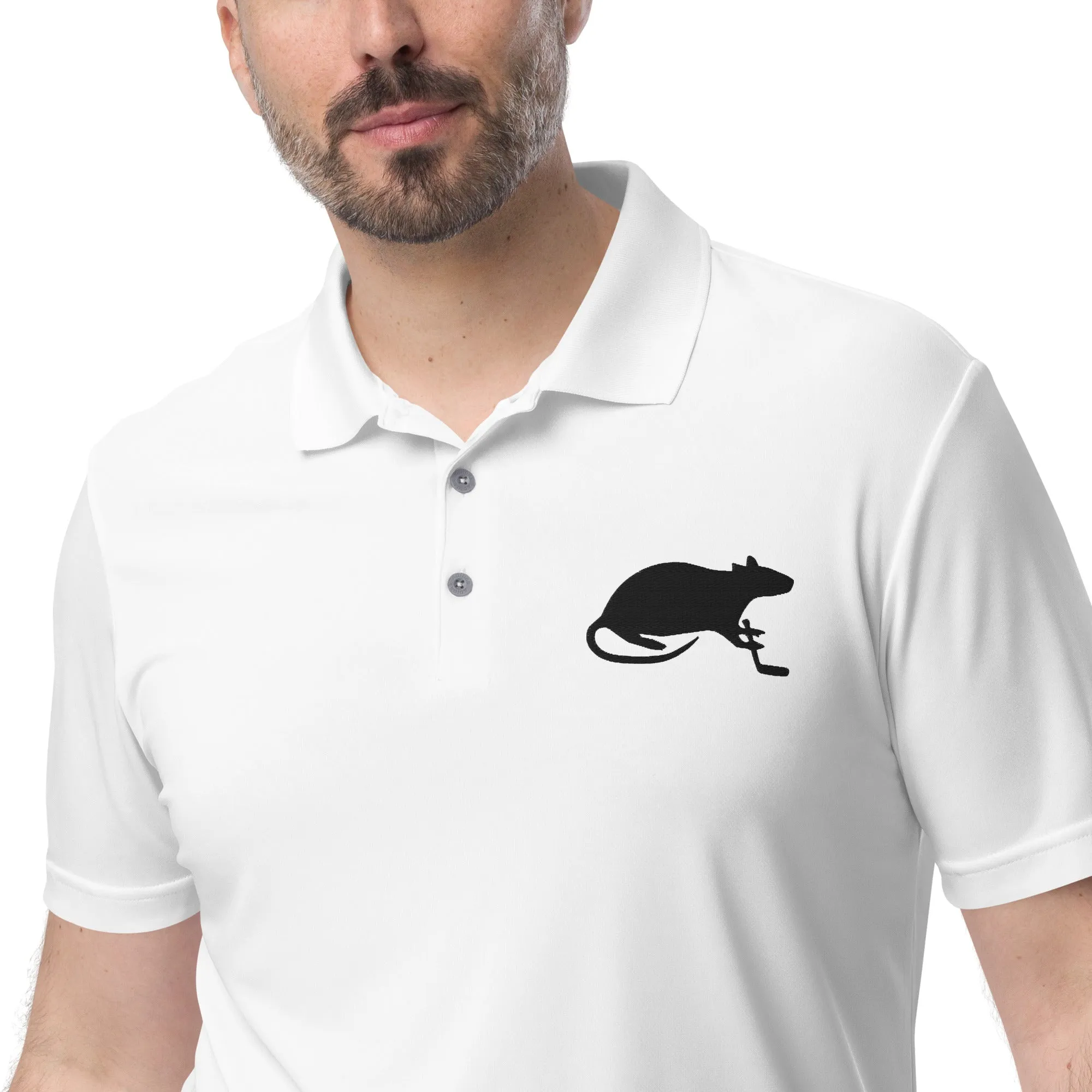 Black Stick and Rat River Rat adidas performance polo shirt