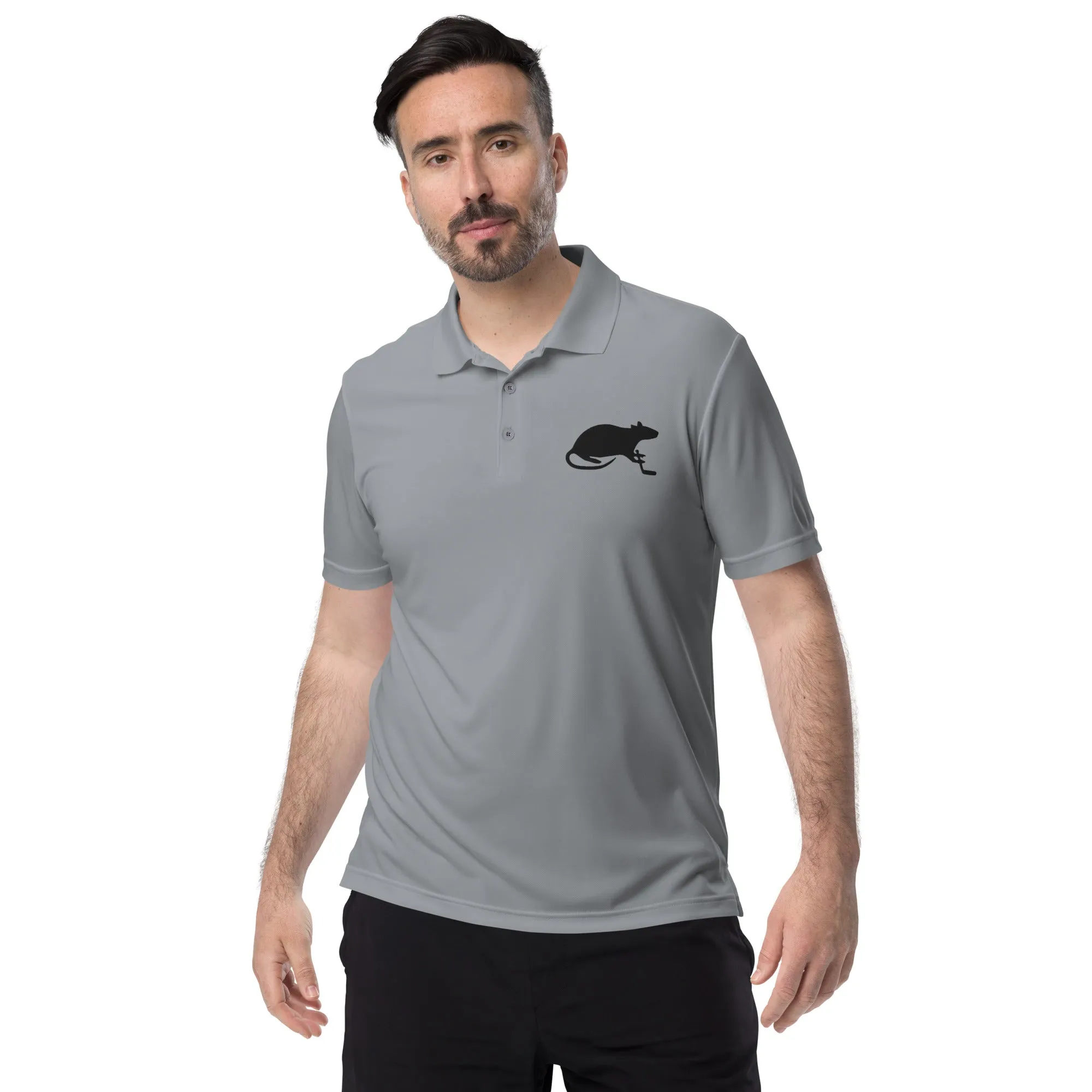 Black Stick and Rat River Rat adidas performance polo shirt