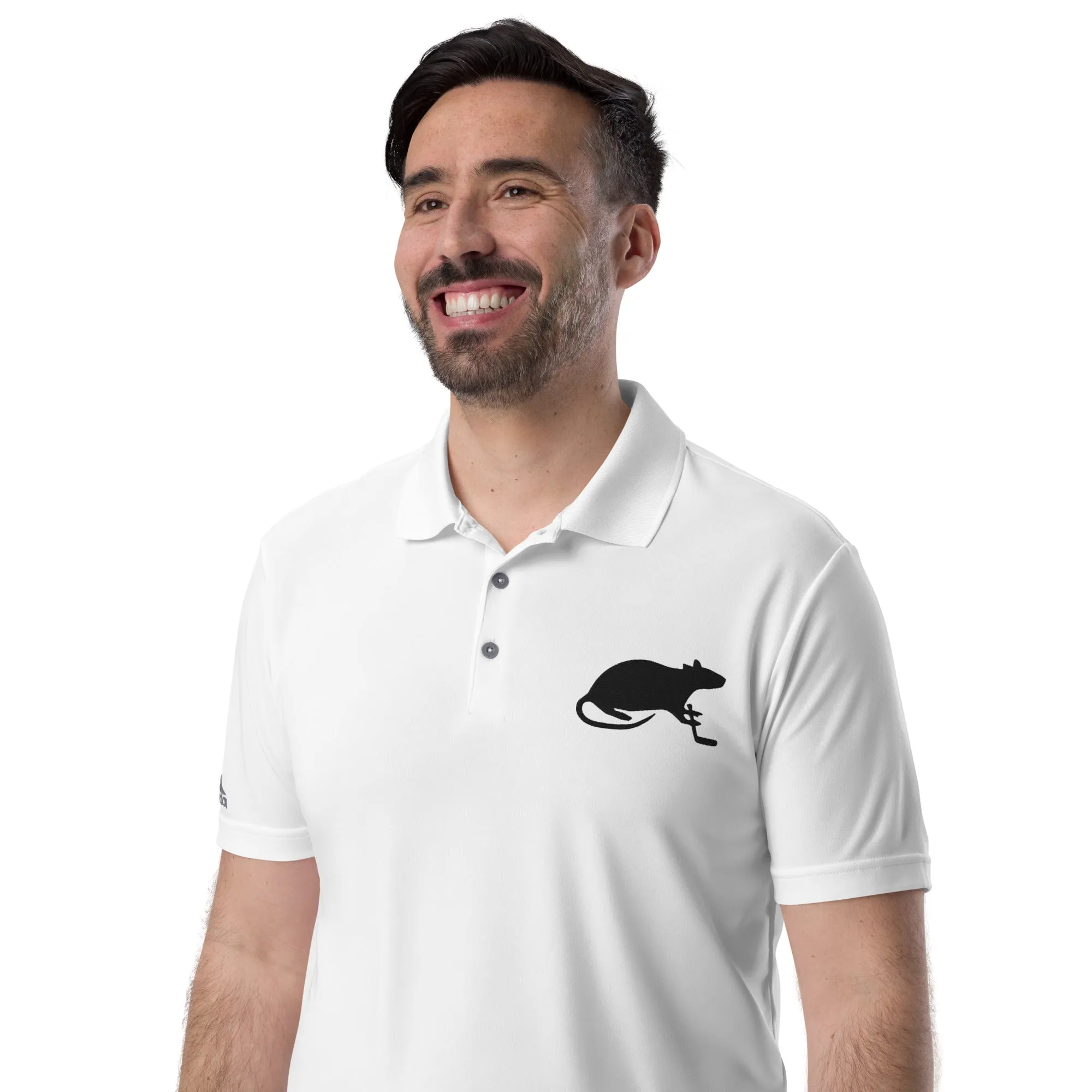 Black Stick and Rat River Rat adidas performance polo shirt