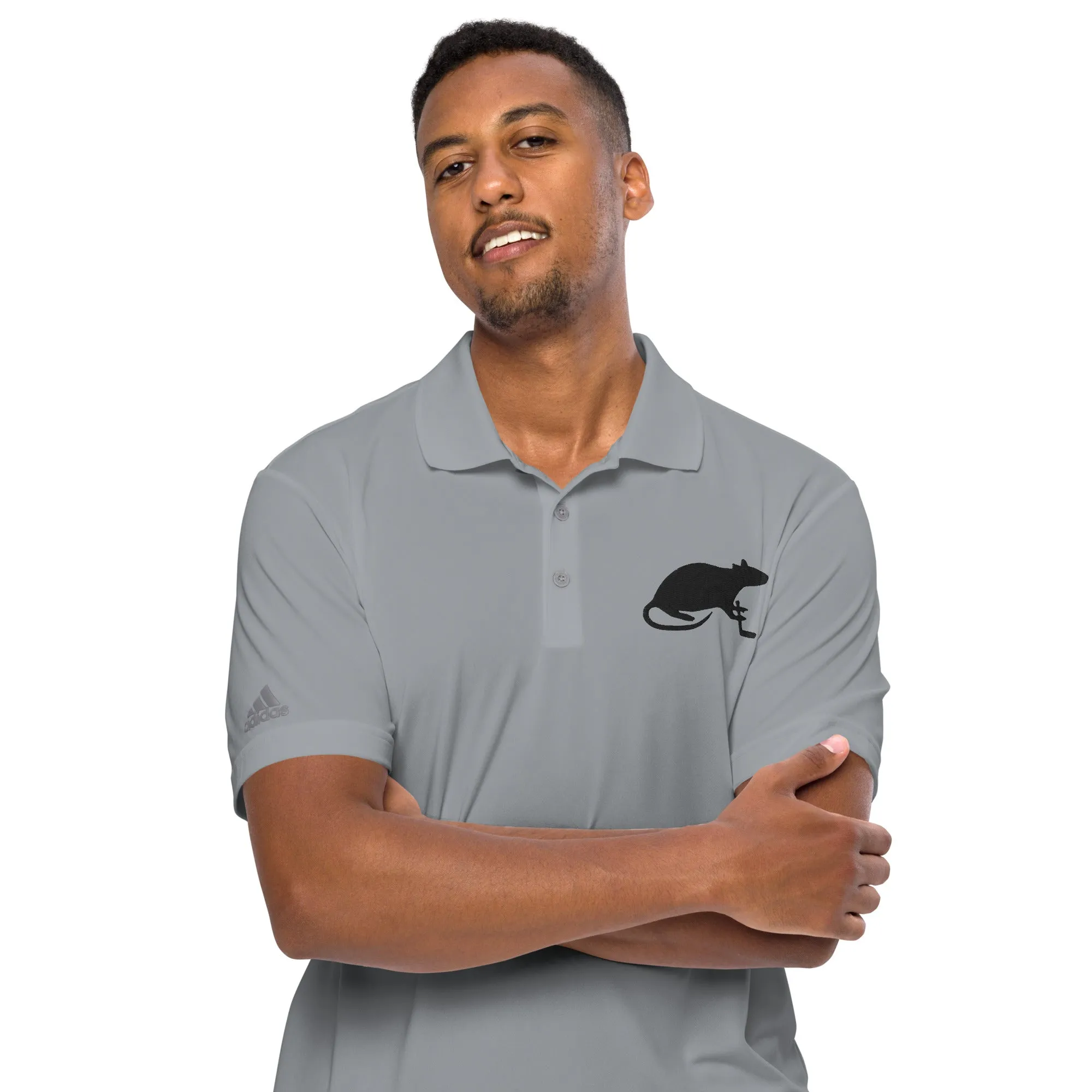 Black Stick and Rat River Rat adidas performance polo shirt