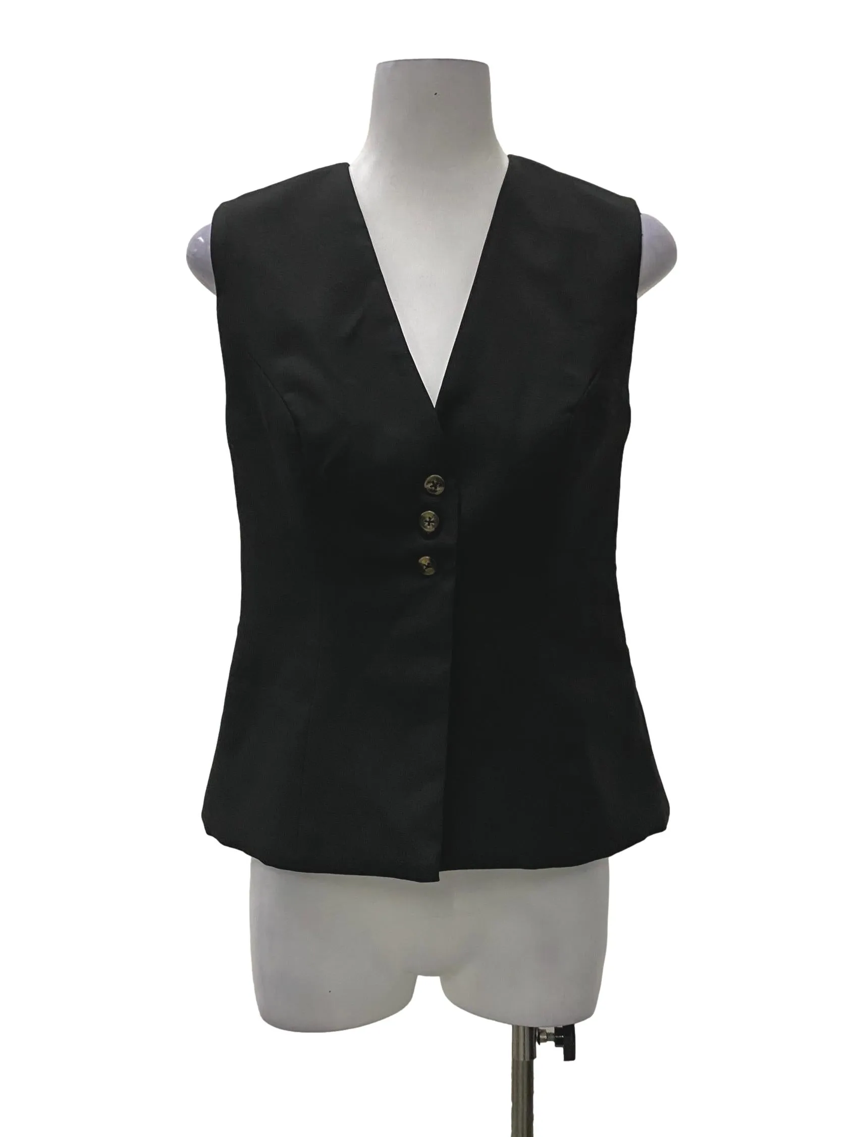 Black V-Neck Sleeveless Blouse