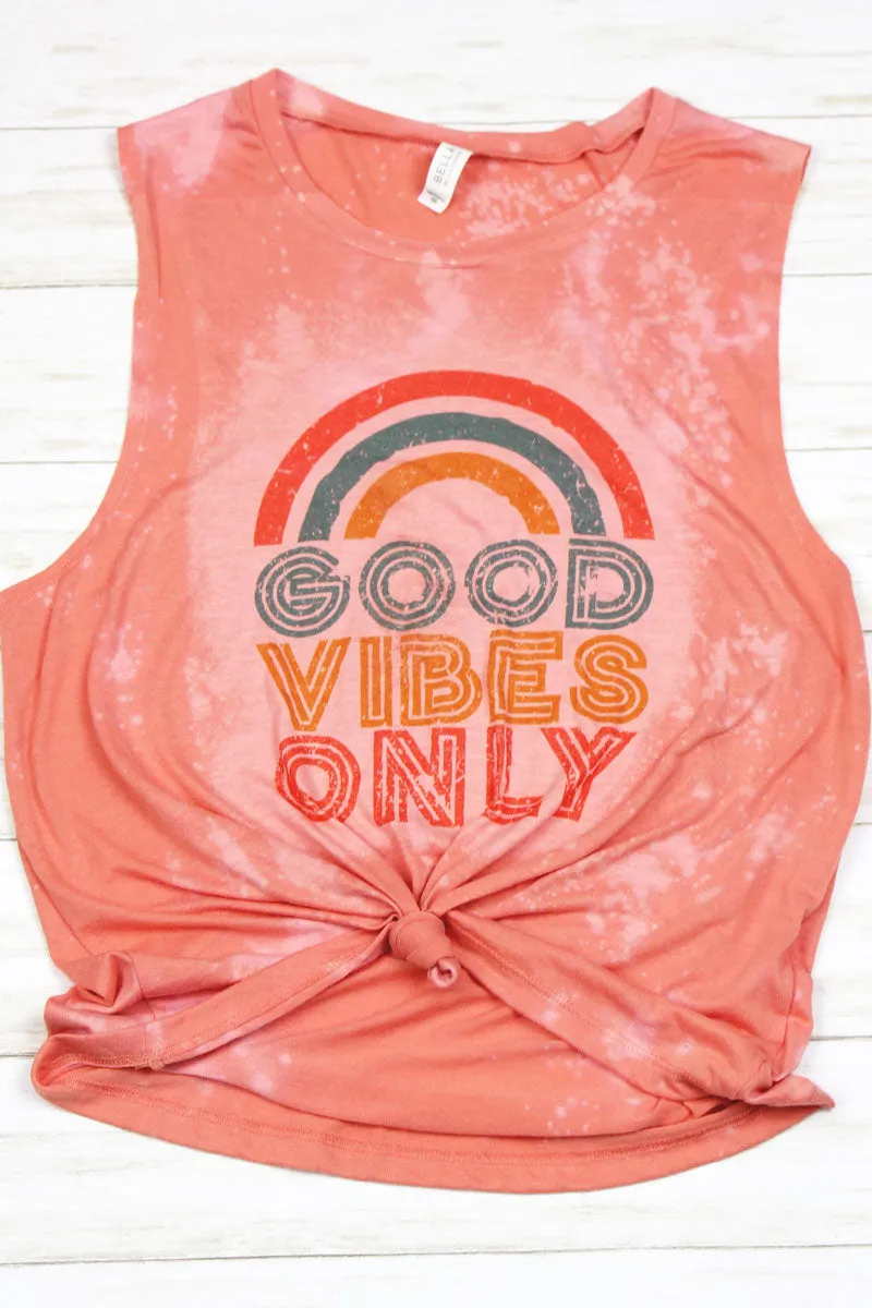 Bleached Good Vibes Women's Flowy Scoop Muscle Tank