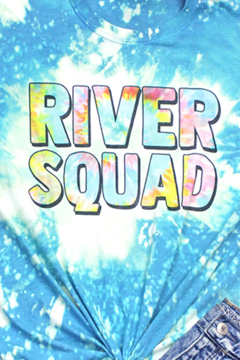 Bleached River Squad Tie Dye Softstyle Adult T-Shirt