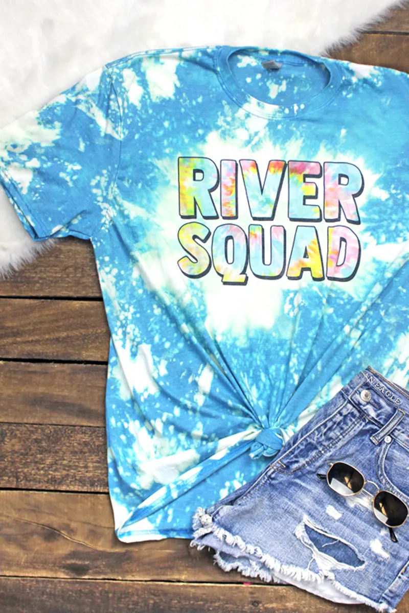 Bleached River Squad Tie Dye Softstyle Adult T-Shirt