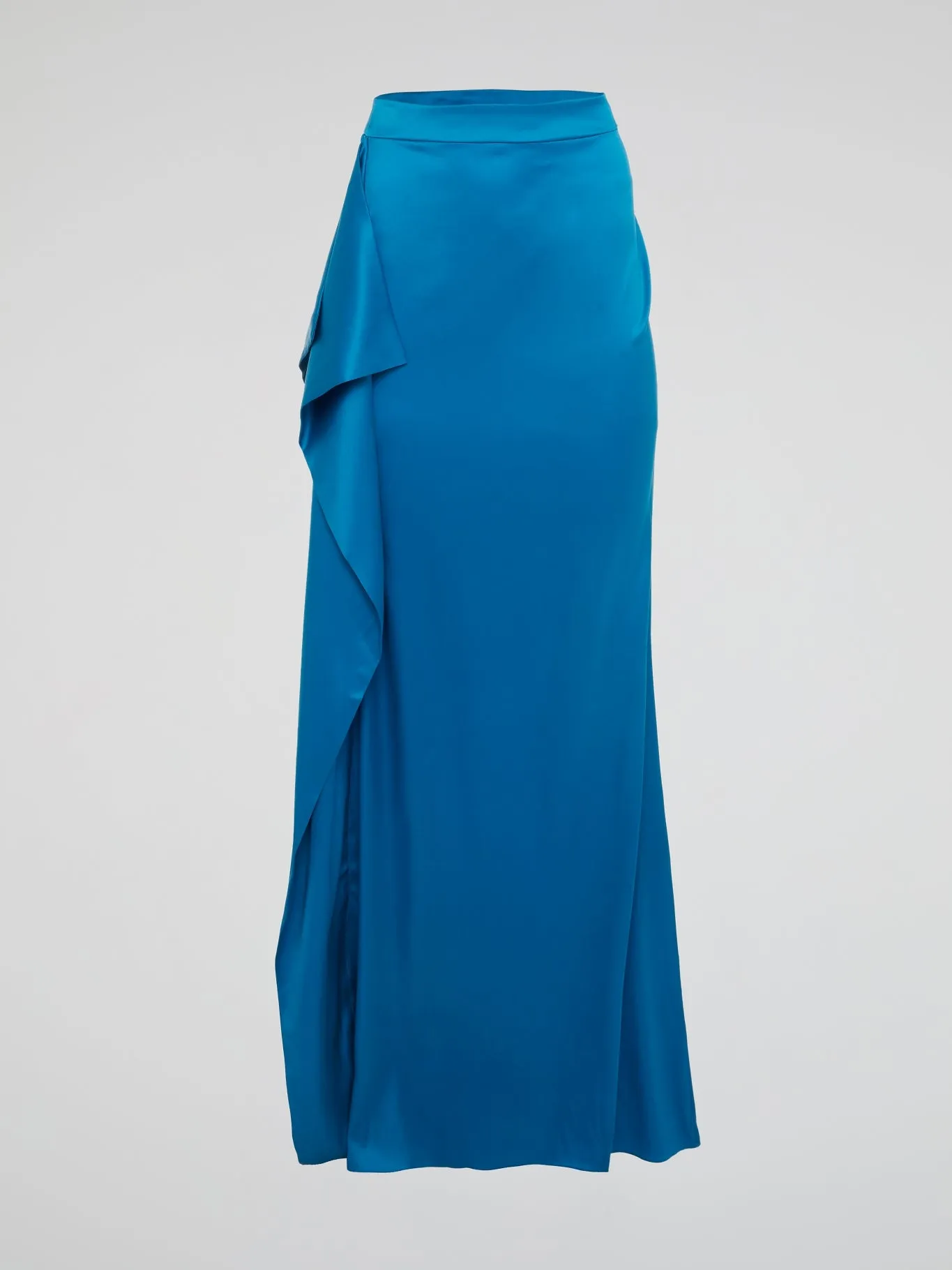 Blue Asymmetrical Maxi Skirt
