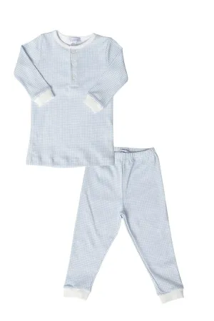 Blue Gingham Baby Pajamas