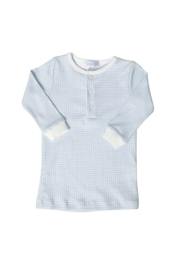 Blue Gingham Baby Pajamas