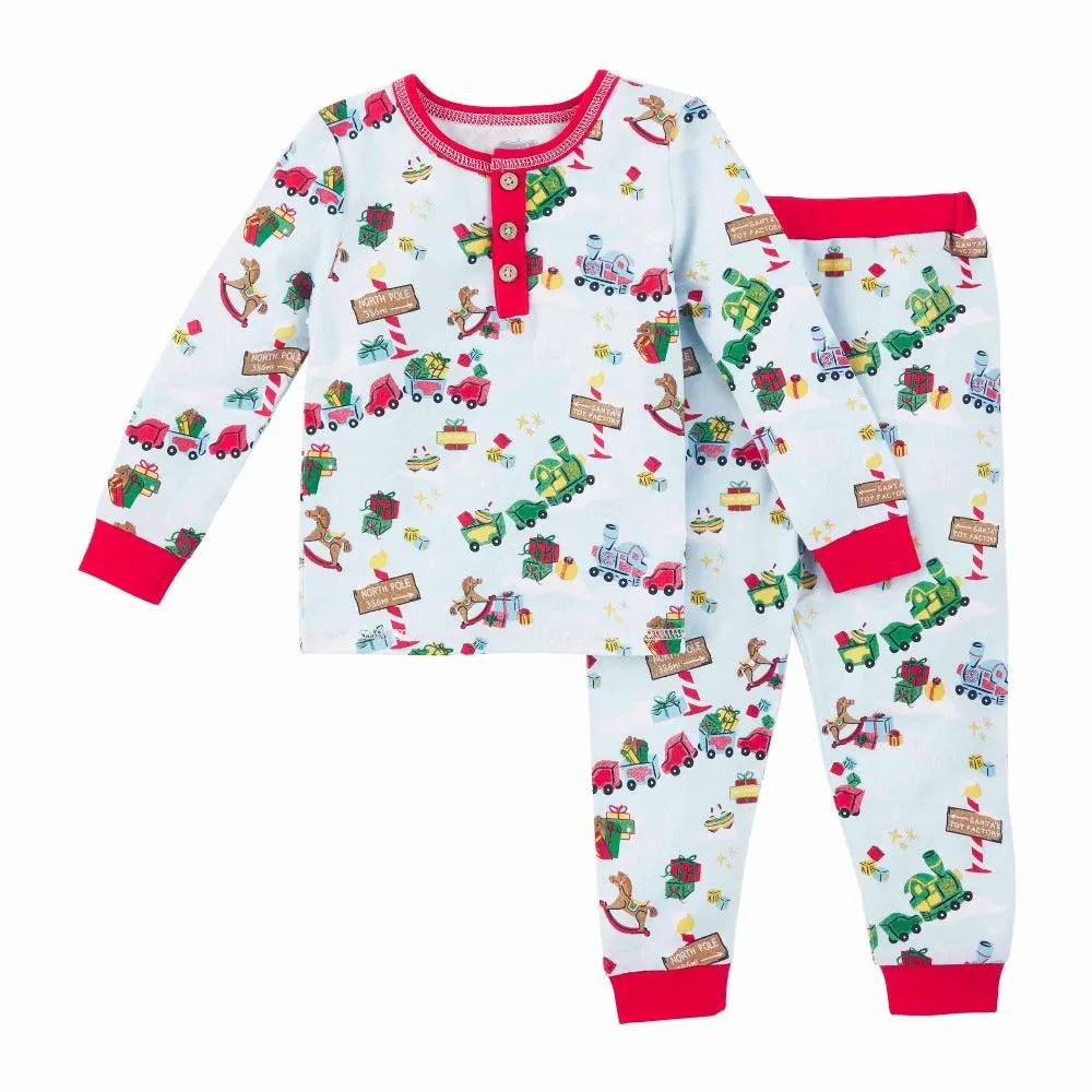 Blue Toyland Christmas Toddler Pajama Set