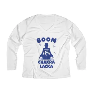 Boom Chakra Lacka | Women's Long Sleeve Performance V-neck Tee