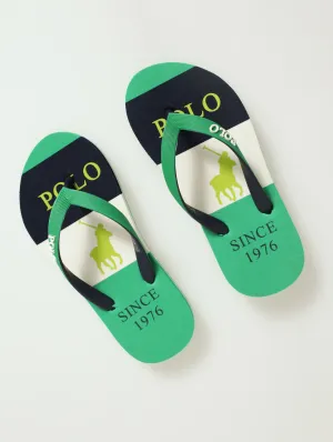 Boys Colourblock Big Pony Flip Flop - Green