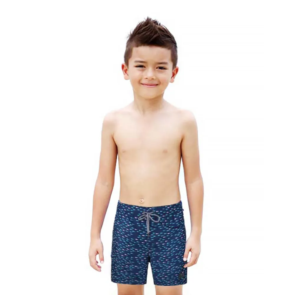 Boy's  Kid  Family  Match  Fast  Dry  Mesh  Lining  Swim  Trunks  Shorts