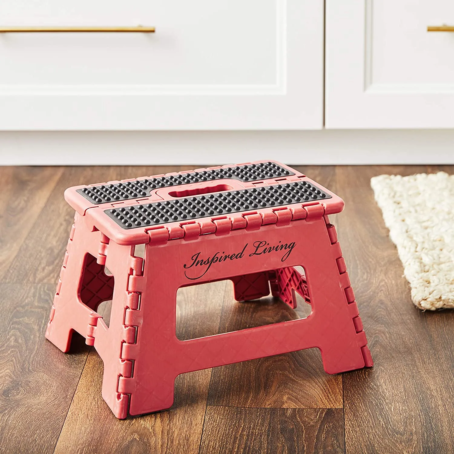 Brand new Inspired Living Step Heavy Duty Folding-stools, 9" High, RED! Super Strong & Sturdy! Holds up to 330 Lbs!