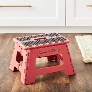 Brand new Inspired Living Step Heavy Duty Folding-stools, 9" High, RED! Super Strong & Sturdy! Holds up to 330 Lbs!